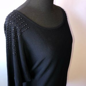 Cable & Gauge Embellished Dolman Sleeve Sweater